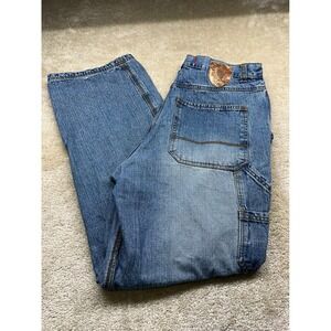 Mecca USA Vintage 90s Baggy Carpenter Jeans Mens 36x32 Medium Wash Blue Denim